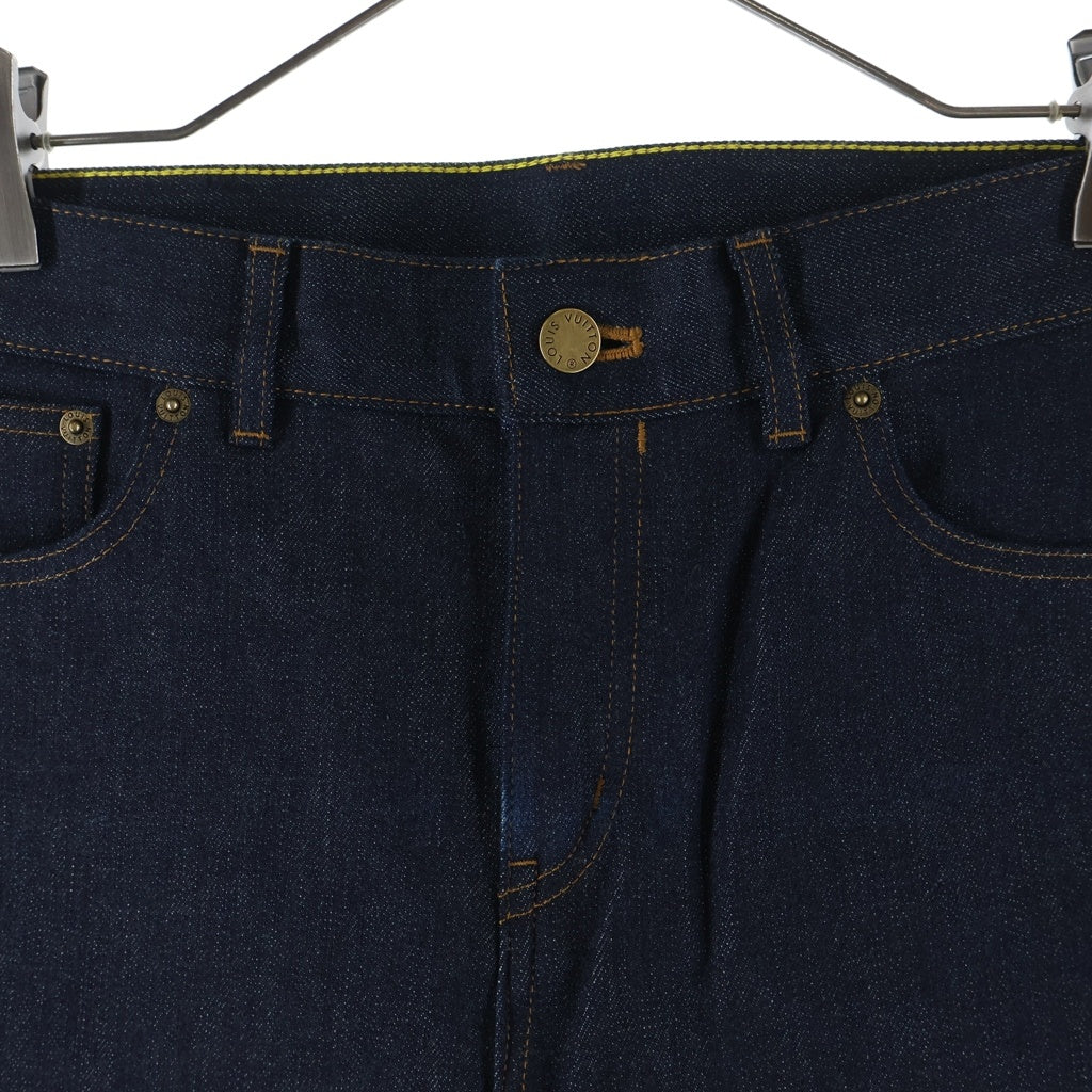 LOUIS VUITTON(ルイヴィトン) 17SS SLIM STRETCH PANTS モノグラムパッチ スリムストレッチ デニムパンツ インディゴ RM171Q DKN HAD70W