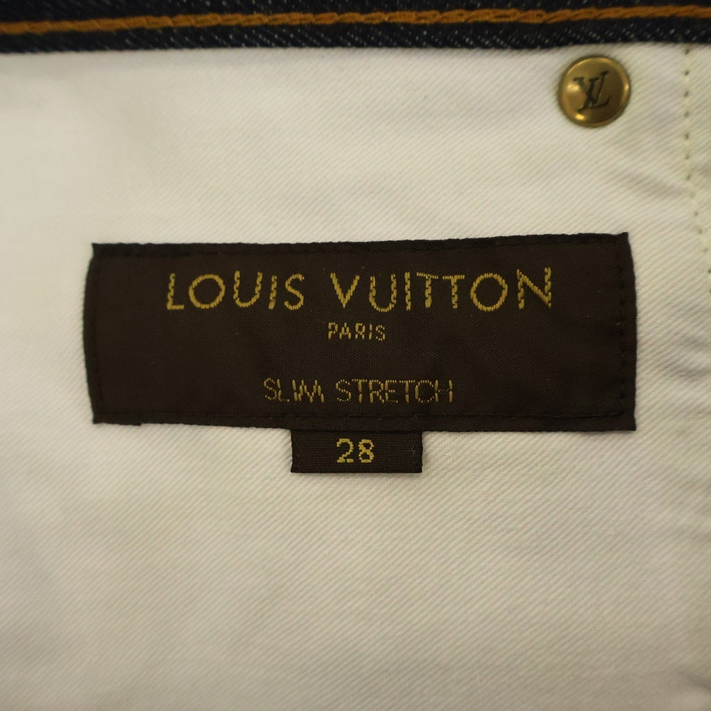 LOUIS VUITTON(ルイヴィトン) 17SS SLIM STRETCH PANTS モノグラムパッチ スリムストレッチ デニムパンツ インディゴ RM171Q DKN HAD70W