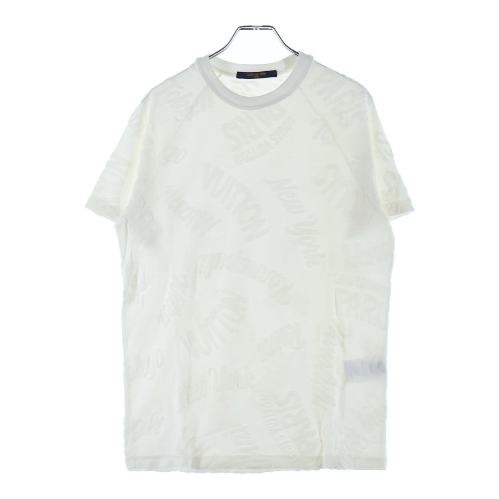 LOUIS VUITTON(ルイヴィトン) 18SS パイル地 シティロゴ クルーネック半袖Tシャツ カットソー ホワイト RM181M FMF HEY21W