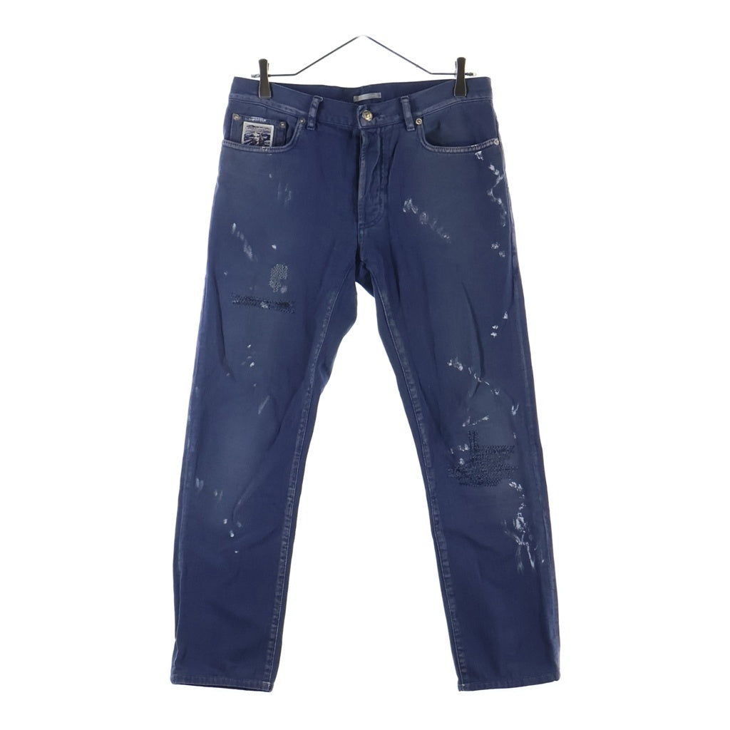 DIOR(ディオール) 19AW ×Raymond Pettibon レイモンド ペティボン ペンキ加工 スリムフィット デニムパンツ ネイビー 943D000B205X