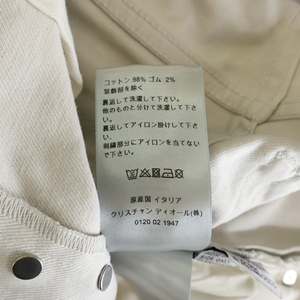 DIOR(ディオール) 20SS ×DANIEL ARSHAM ダニエル アーシャム ラバーパッチ ストレート デニムパンツ ホワイト 013DS00E237X