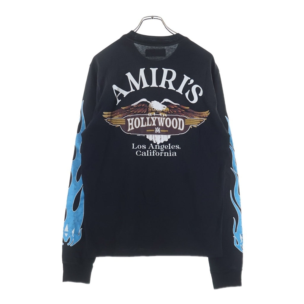AMIRI(アミリ) Eagle Flames Long Sleeve T-Shirt イーグル アームフレイム 長袖Tシャツ カットソー ブラック AMTOJR1038