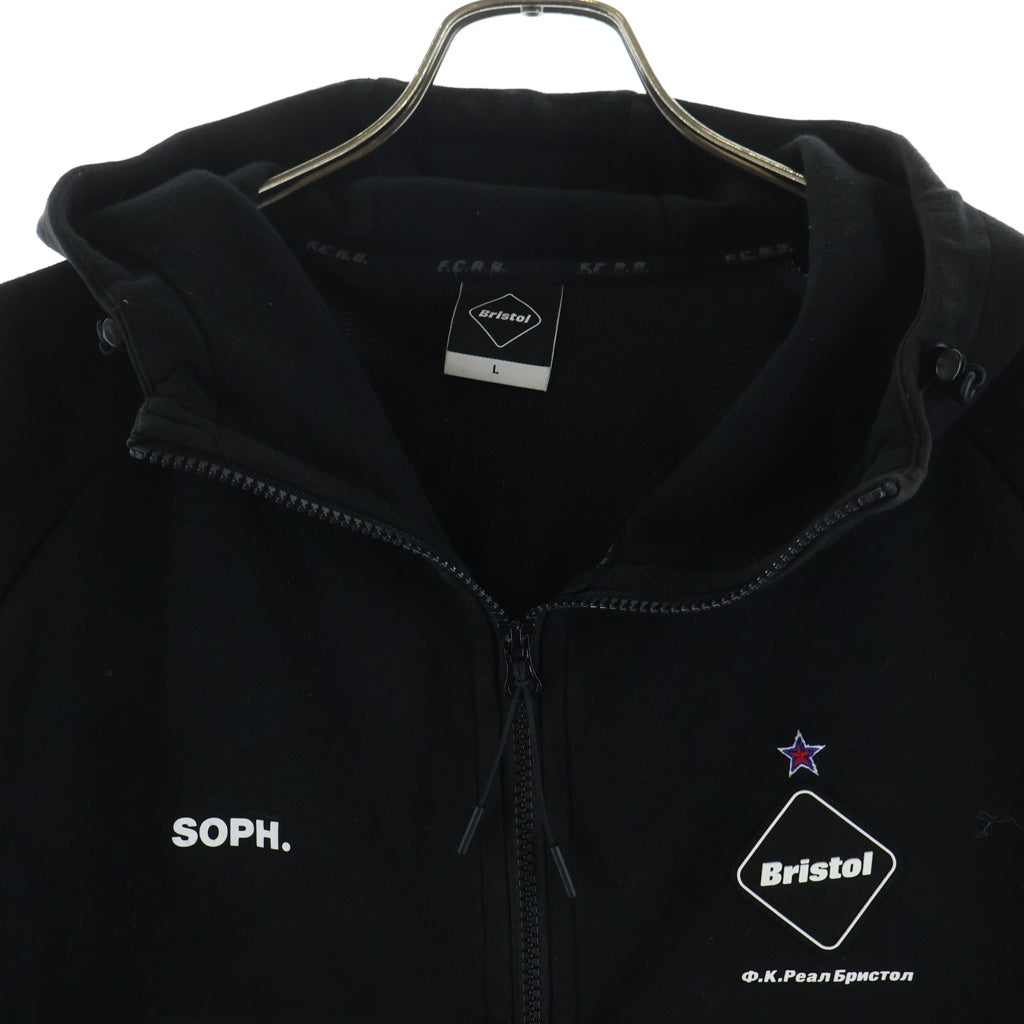 F.C.R.B./F.C.Real Bristol/FCRB(エフシーアールビー/エフシーレアルブリストル) VENTILATION HOODY ベンチレーション フーディー ジップアップ パーカー ブラック FCRB-180025