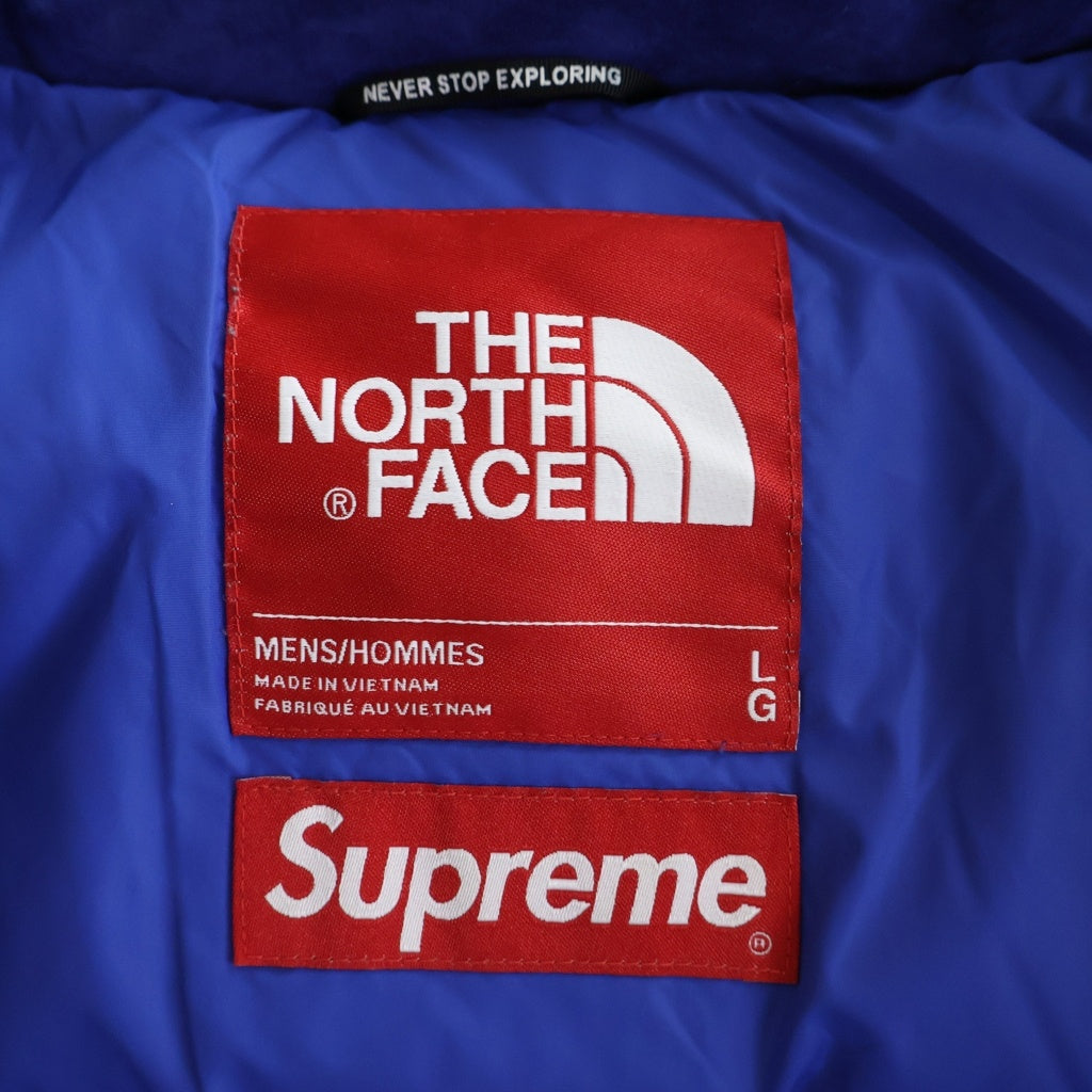 SUPREME(シュプリーム) 23AW×THE NORTH FACE Suede Nuptse Jacket ノースフェイス スウェード ヌプシ ダウン ジャケット ブルー NF0A875NO9Y