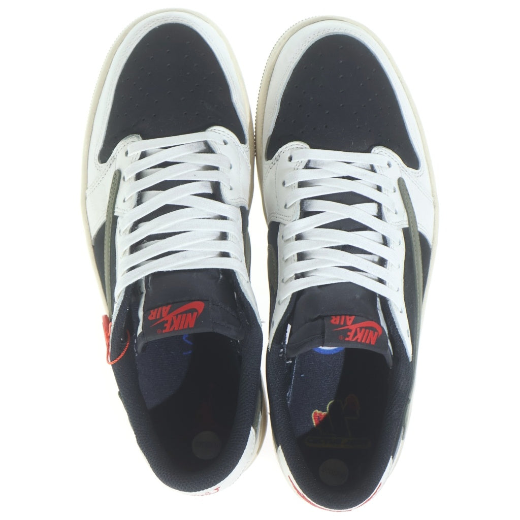 NIKE(ナイキ) ×TRAVIS SCOTT WMNS AIR JORDAN 1 LOW OG DZ4137-106 トラヴィススコット ウィメンズ エアジョーダン1 ローカットスニーカー ホワイト/オリーブ US10/27cm