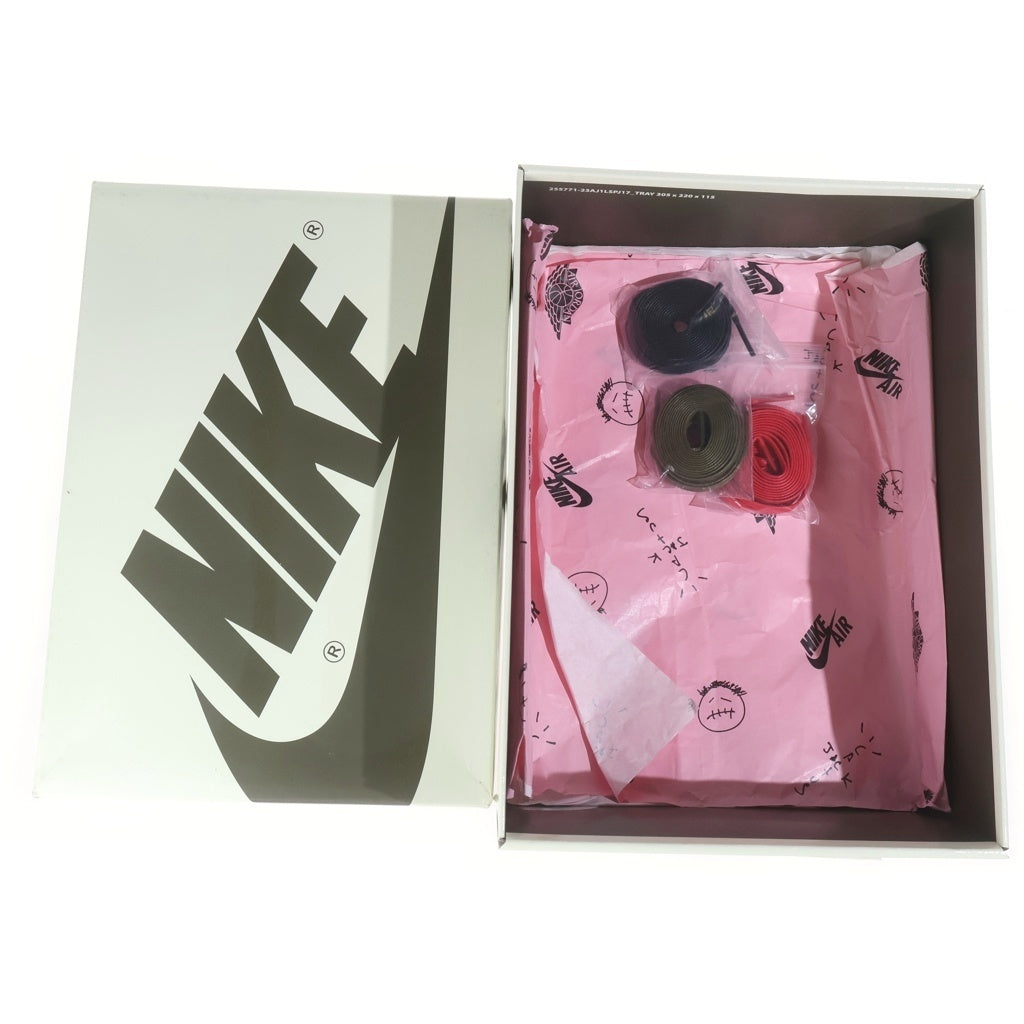 NIKE(ナイキ) ×TRAVIS SCOTT WMNS AIR JORDAN 1 LOW OG DZ4137-106 トラヴィススコット ウィメンズ エアジョーダン1 ローカットスニーカー ホワイト/オリーブ US10/27cm