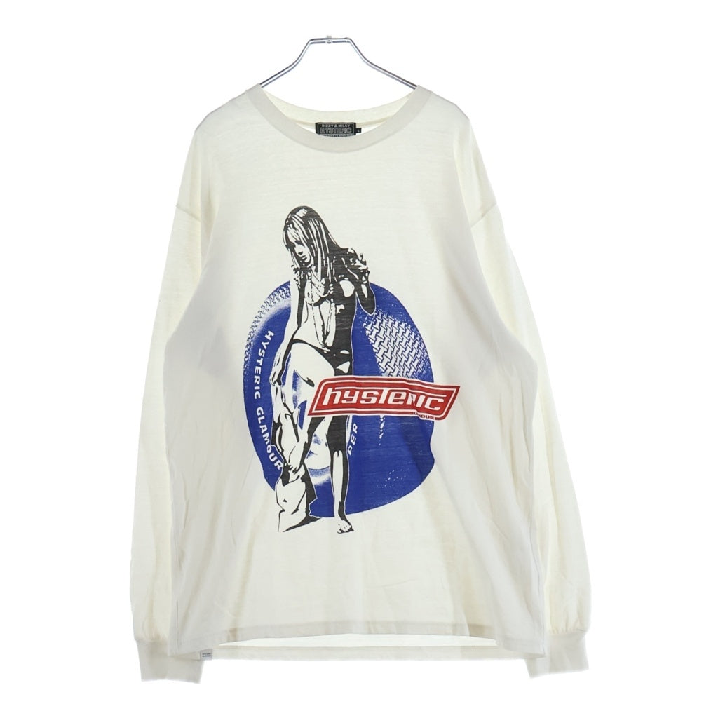 HYSTERIC GLAMOUR(ヒステリックグラマー) MOTOR GIRL モーターガール 長袖Tシャツ カットソー ホワイト 02243CL01