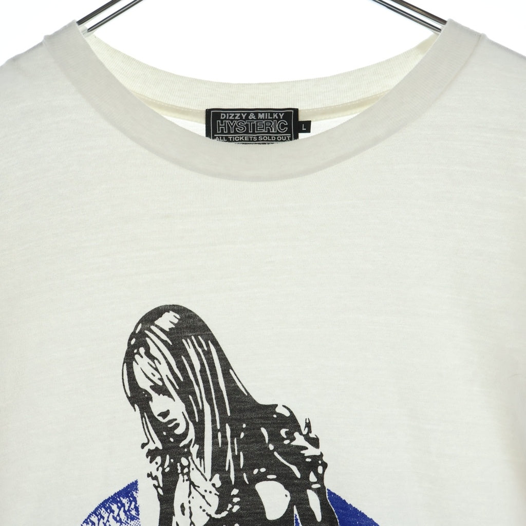 HYSTERIC GLAMOUR(ヒステリックグラマー) MOTOR GIRL モーターガール 長袖Tシャツ カットソー ホワイト 02243CL01