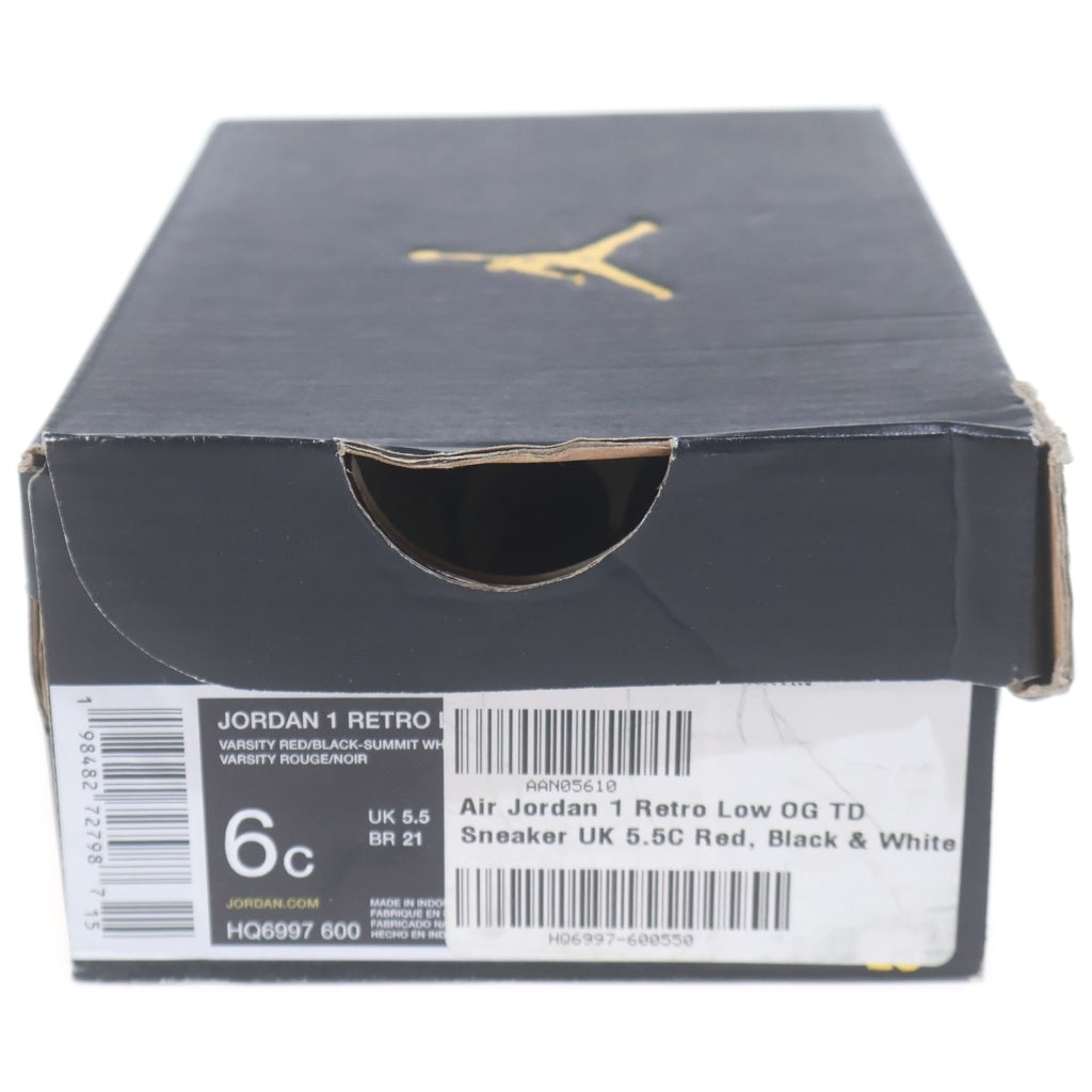 NIKE(ナイキ) TD JORDAN 1 RETRO LOW OG Chicago キッズ ジョーダン1 レトロ シカゴ ローカットスニーカー レッド/ホワイト US6C/12.0cm HQ6997-600