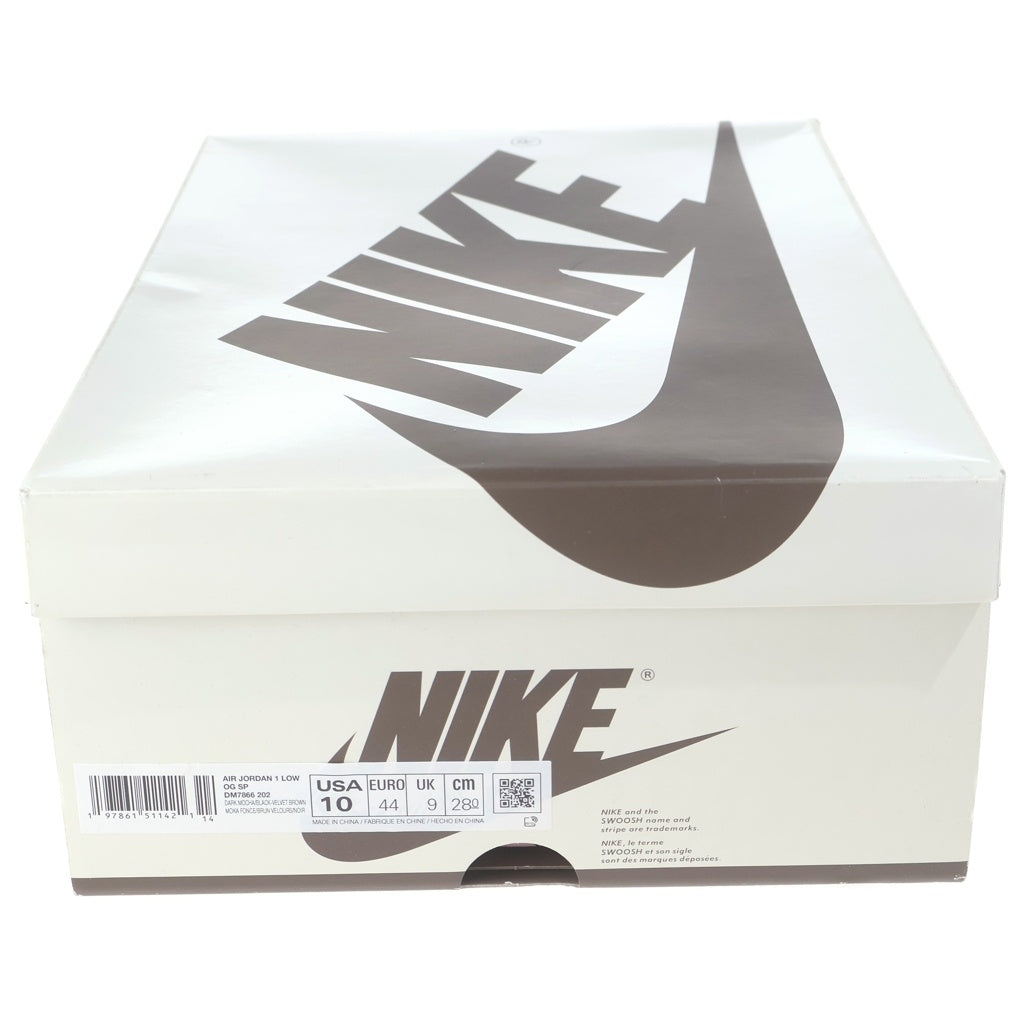 NIKE(ナイキ) ×TRAVIS SCOTT AIR JORDAN 1 LOW OG SP VELVET BROWN トラヴィススコット エアジョーダン1 ベルベットブラウン ローカットスニーカー US10/28cm DM7866-202