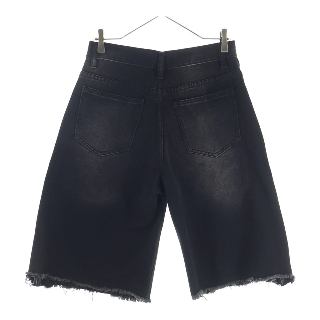 NO BRAND(ノーブランド) COZY.WRLD(コジー ワールドワイド) CZ 1.0 WAXED GREY JORTS サイドジップ ダメージ加工 ハーフパンツ ブラック