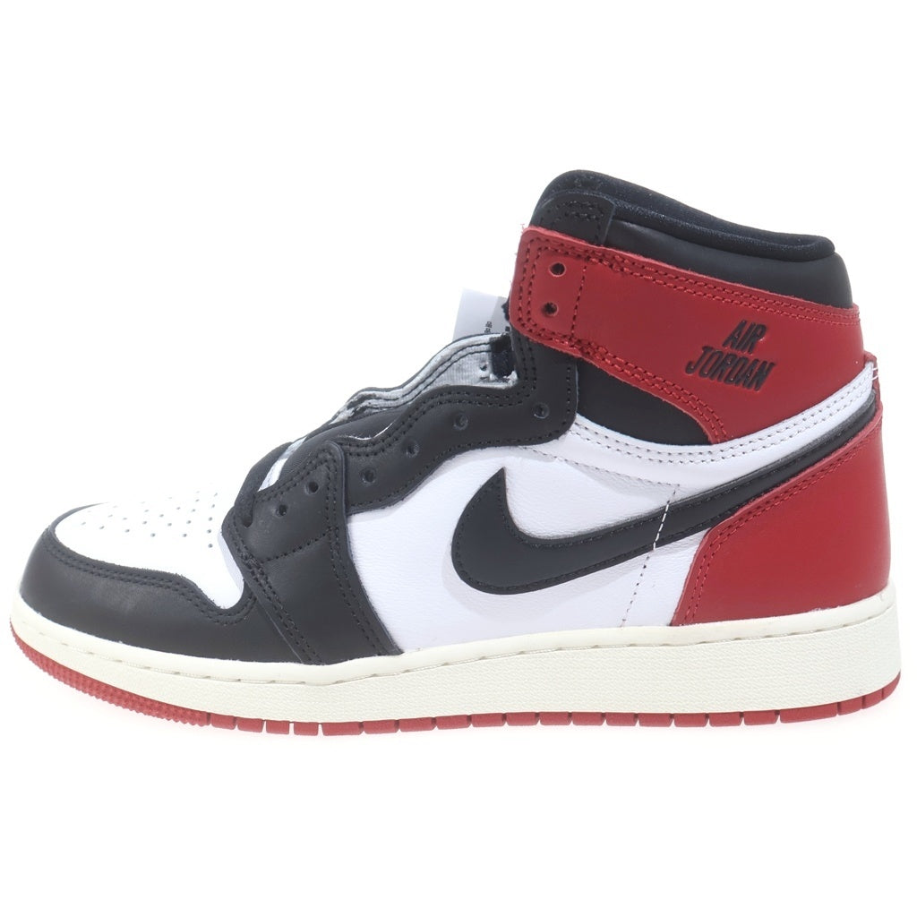 NIKE(ナイキ) GS AIR JORDAN 1 RETRO HIGH OG Black Toe Reimagined FD1437-106 エアジョーダンワン ブラックトゥリイマジンド ハイカットスニーカー レッド/ブラック US6.5Y/24.5cm