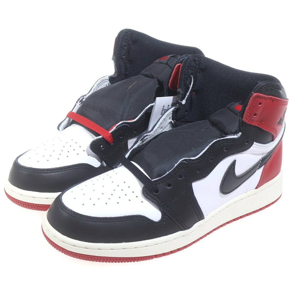 NIKE(ナイキ) GS AIR JORDAN 1 RETRO HIGH OG Black Toe Reimagined FD1437-106 エアジョーダンワン ブラックトゥリイマジンド ハイカットスニーカー レッド/ブラック US6.5Y/24.5cm