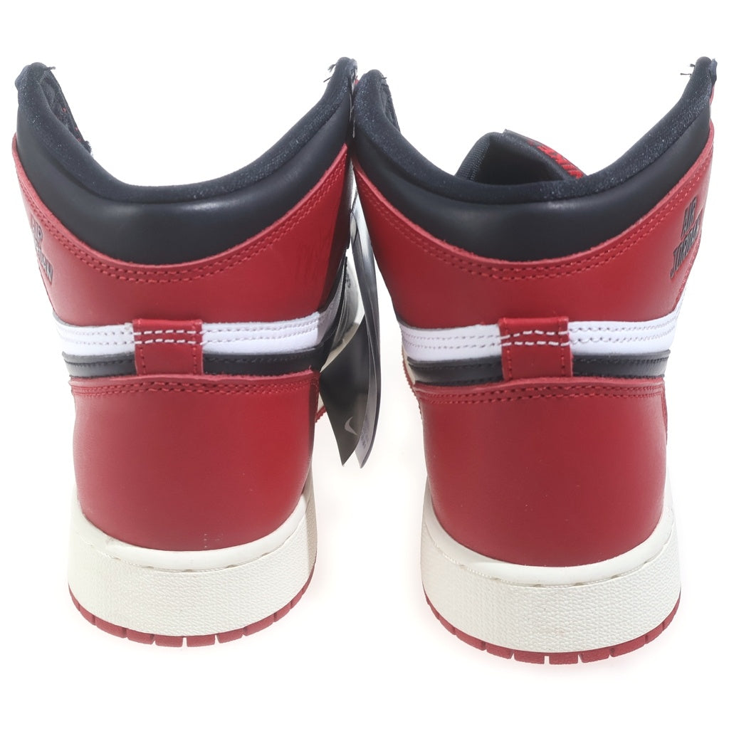 NIKE(ナイキ) GS AIR JORDAN 1 RETRO HIGH OG Black Toe Reimagined FD1437-106 エアジョーダンワン ブラックトゥリイマジンド ハイカットスニーカー レッド/ブラック US6.5Y/24.5cm