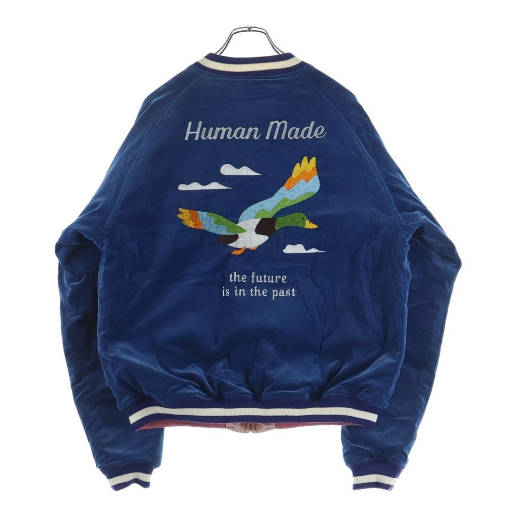 HUMAN MADE(ヒューマンメイド) YOKOSUKA JACKET ヨコスカ リバーシブル ロゴ刺繍 スーベニアジャケット ブルー/ピンク