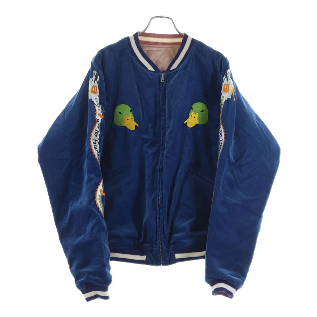 HUMAN MADE(ヒューマンメイド) YOKOSUKA JACKET ヨコスカ リバーシブル ロゴ刺繍 スーベニアジャケット ブルー/ピンク