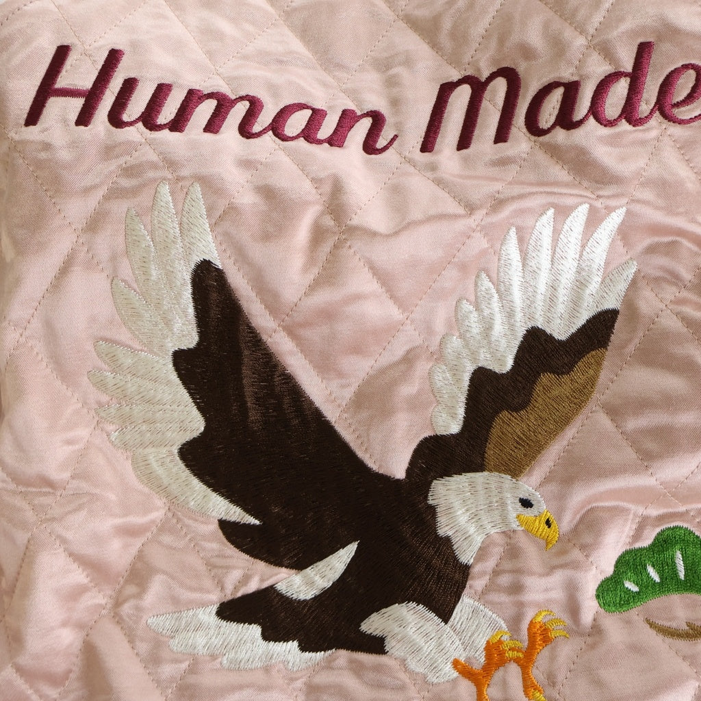 HUMAN MADE(ヒューマンメイド) YOKOSUKA JACKET ヨコスカ リバーシブル ロゴ刺繍 スーベニアジャケット ブルー/ピンク