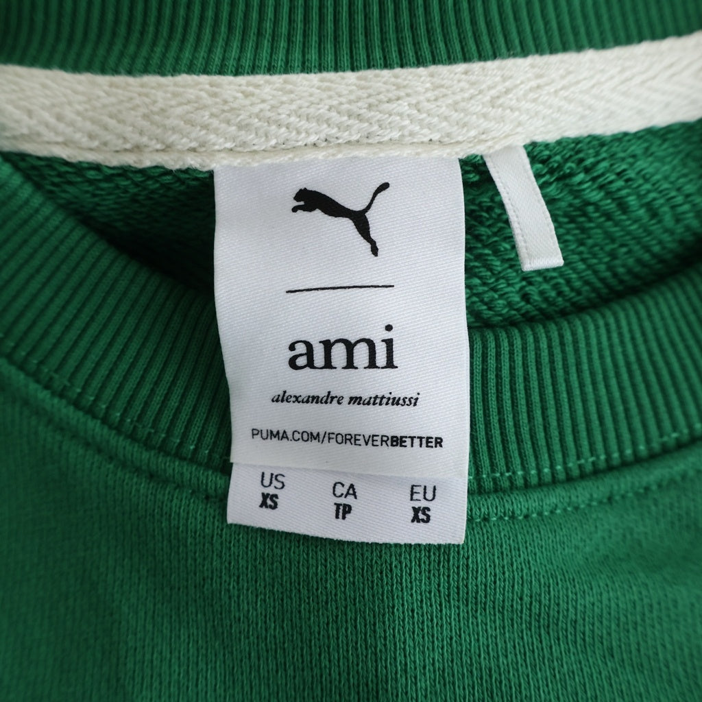 PUMA(プーマ) ×AMI アミ フロントロゴ クルーネック スウェットトレーナー グリーン 534111-96