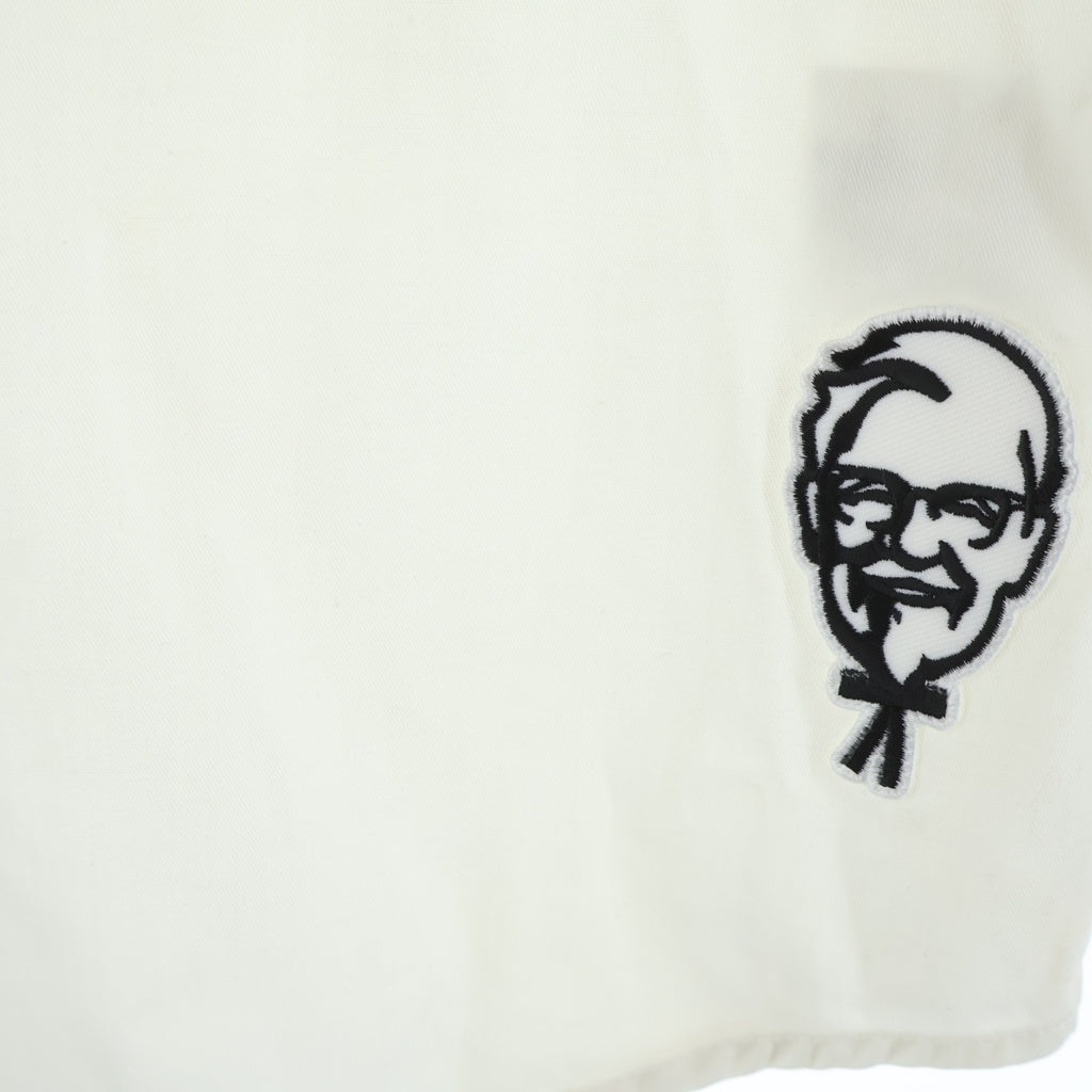 WIND AND SEA(ウィンダンシー) 22SS ×KFC WORK SHIRT ケンタッキーフライドチキン フロントロゴ刺繍 ワーク半袖シャツ ホワイト WDS-KFC-01