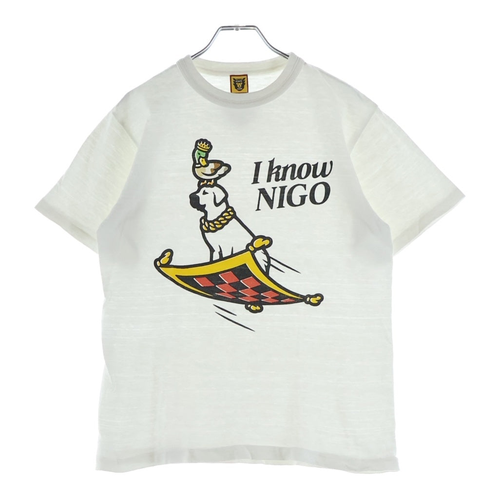 HUMAN MADE(ヒューマンメイド) 22SS I Know Nigo ロゴプリント クルーネック半袖Tシャツ カットソー ホワイト