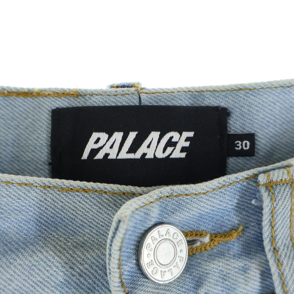 Palace Skateboards(パレススケートボーズ) CARP JEAN ストーンウォッシュ加工 刺繍デザイン デニムパンツ ライトブルー