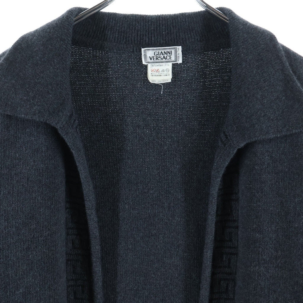 GIANNI VERSACE(ジャンニ ヴェルサーチ) Wool Cardigan グレカ模様 ウールカーディガン ニット グレー