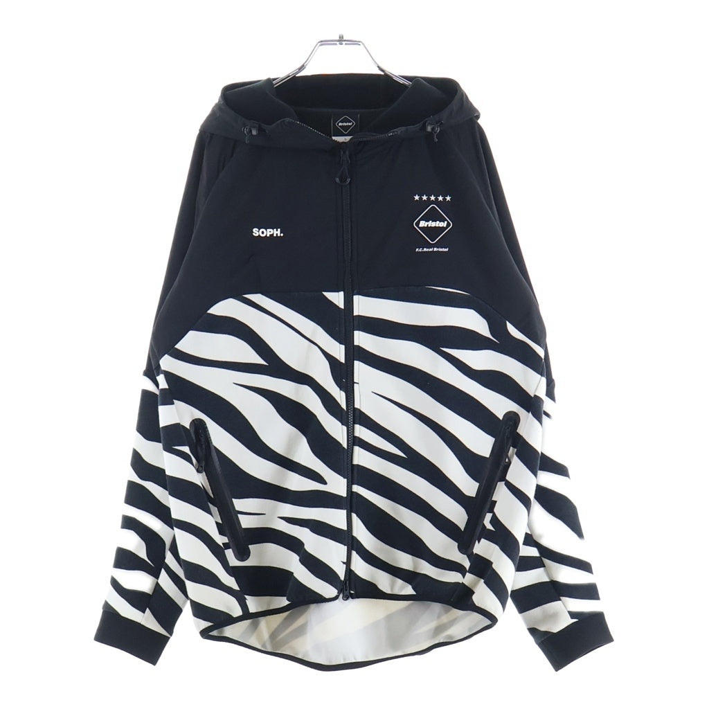 F.C.R.B./F.C.Real Bristol/FCRB(エフシーアールビー/エフシーレアルブリストル) 23AW VENTILATION HOODIE ゼブラ柄 ジップアップ ベンチレーションフーディー パーカー ブラック/ホワイト FCRB-232037