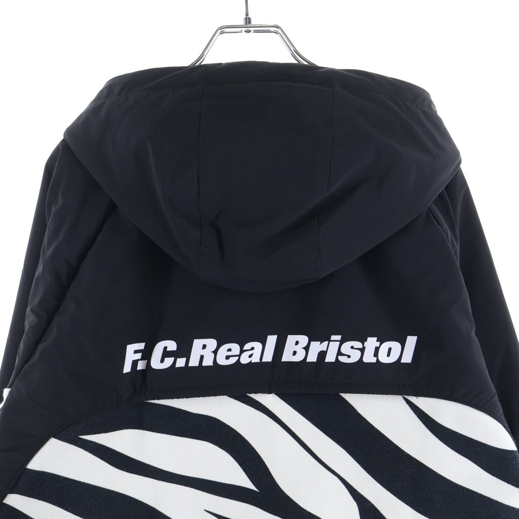 F.C.R.B./F.C.Real Bristol/FCRB(エフシーアールビー/エフシーレアルブリストル) 23AW VENTILATION HOODIE ゼブラ柄 ジップアップ ベンチレーションフーディー パーカー ブラック/ホワイト FCRB-232037