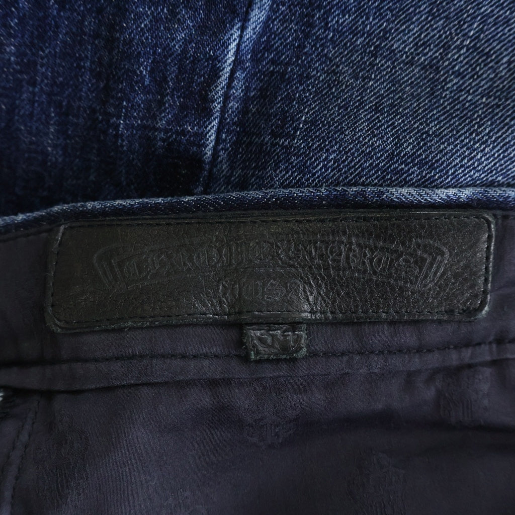 CHROME HEARTS(クロムハーツ) JEAN STRTLG FBRC ウォッシュ加工 クロスパッチ付き デニムパンツ インディゴ
