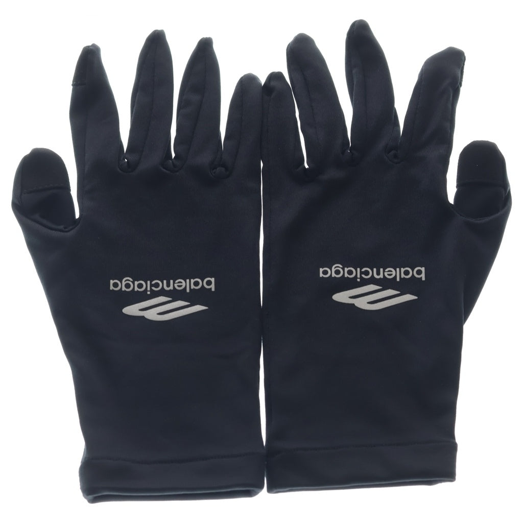BALENCIAGA(バレンシアガ) ロゴプリント ストレッチグローブ 手袋 ブラック 773144 4D8B8 レディース