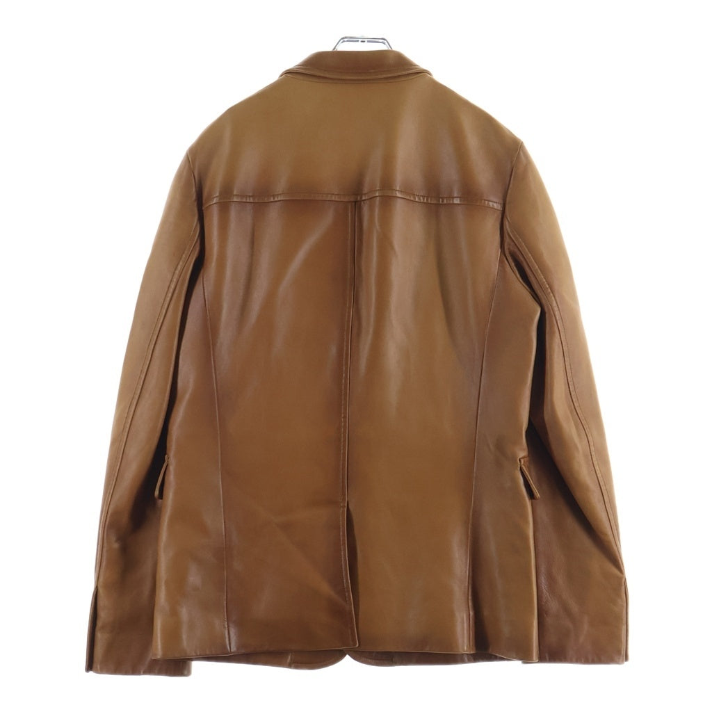 PRADA(プラダ) Tailored Jacket 2B ラムレザー テーラードジャケット ブラウン UPG280 KMR