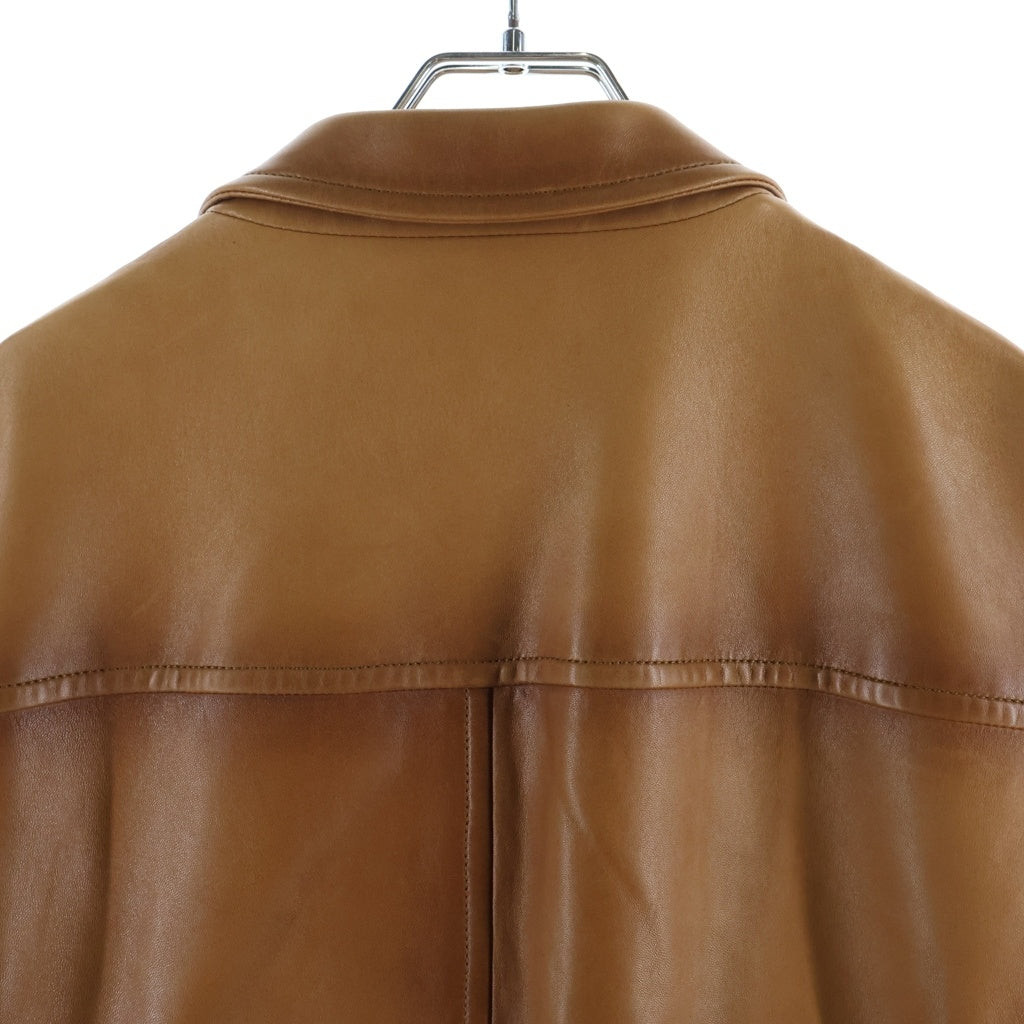 PRADA(プラダ) Tailored Jacket 2B ラムレザー テーラードジャケット ブラウン UPG280 KMR