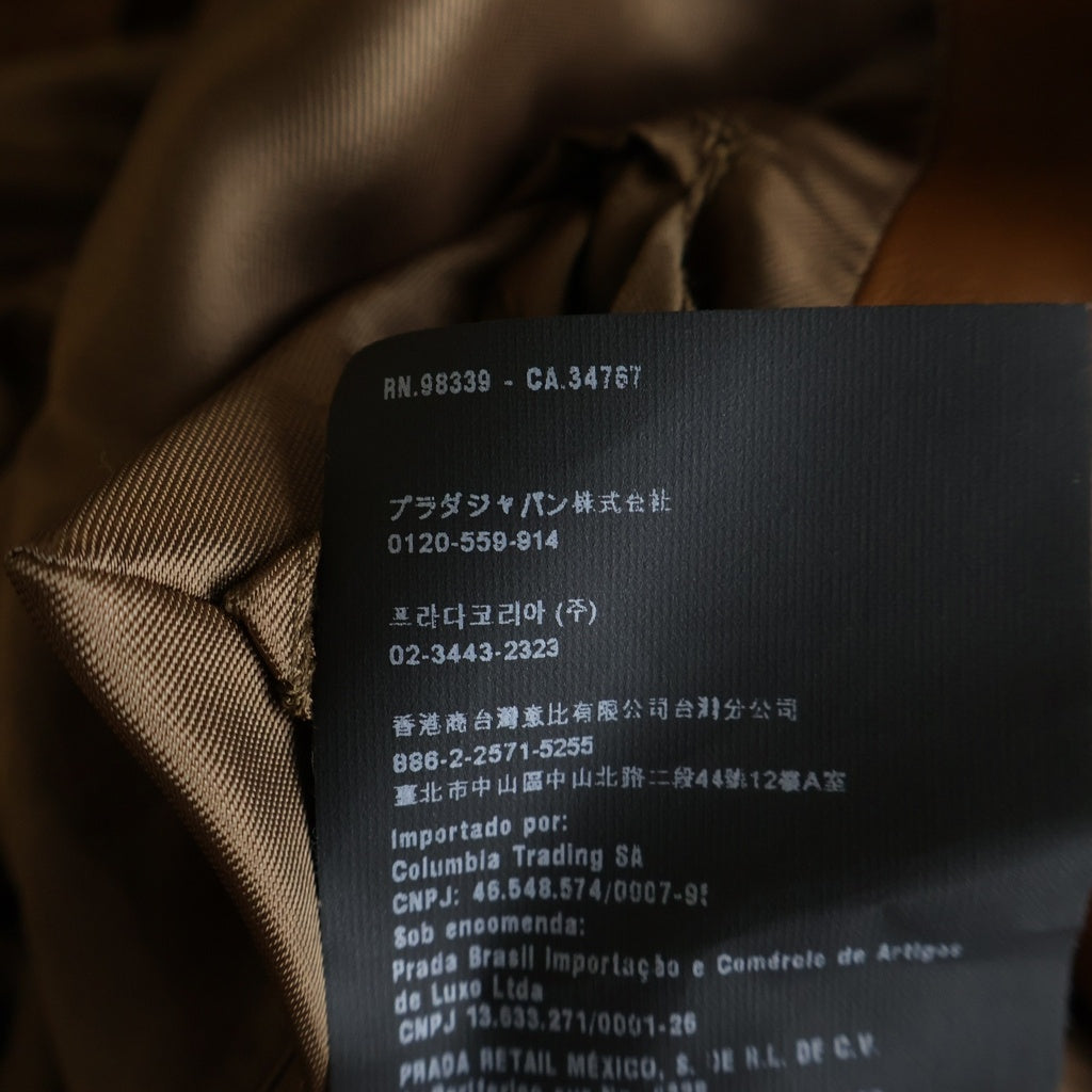 PRADA(プラダ) Tailored Jacket 2B ラムレザー テーラードジャケット ブラウン UPG280 KMR