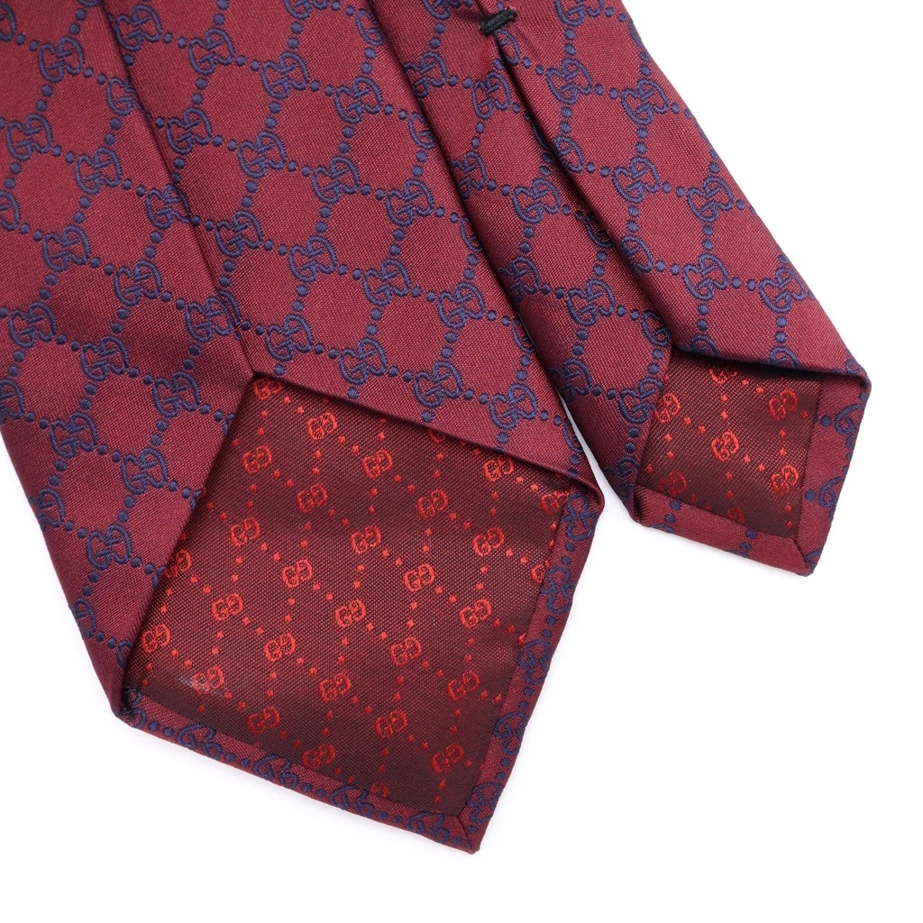 GUCCI(グッチ) GGパターン シルクジャガードネクタイ バーガンディ 456524 4B002 6068 456524 4B002 6068