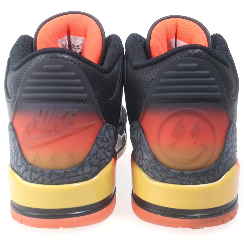 NIKE(ナイキ) × J Balvin AIR JORDAN 3 Retro SP RIO FN0344-001 × J バルヴィン エアジョーダン3 レトロ リオ ミッドカットスニーカー シューズ ブラック/オレンジ US10/28.0cm