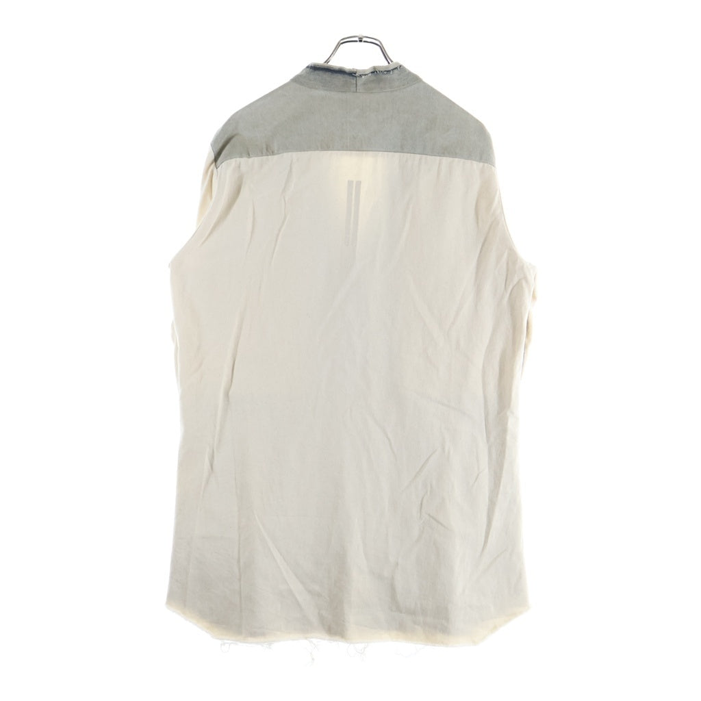 Rick Owens(リックオウエンス) 22SS Larry Denim Shirt Jacket 再構築 デニム切替 テーラードジャケット インディゴブルー RR01B1228-HUDEG