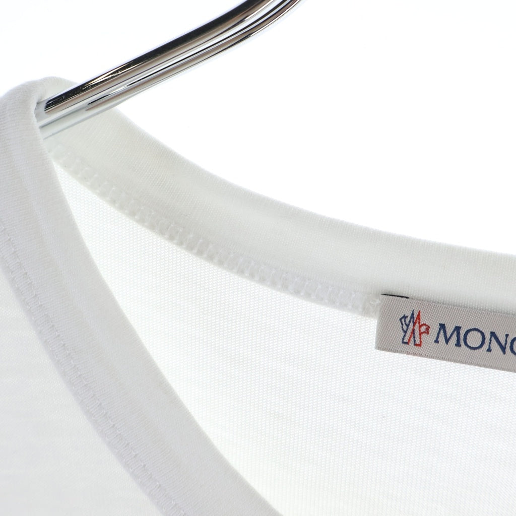 MONCLER(モンクレール) MAGLIA T-SHIRT フロントロゴ刺繍 半袖Tシャツ カットソー ホワイト D1091803550 8390T