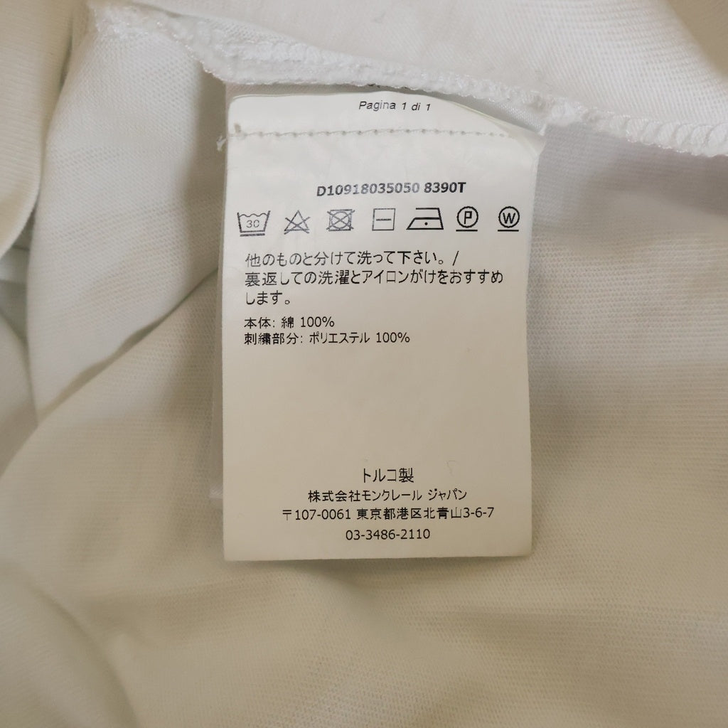 MONCLER(モンクレール) MAGLIA T-SHIRT フロントロゴ刺繍 半袖Tシャツ カットソー ホワイト D1091803550 8390T