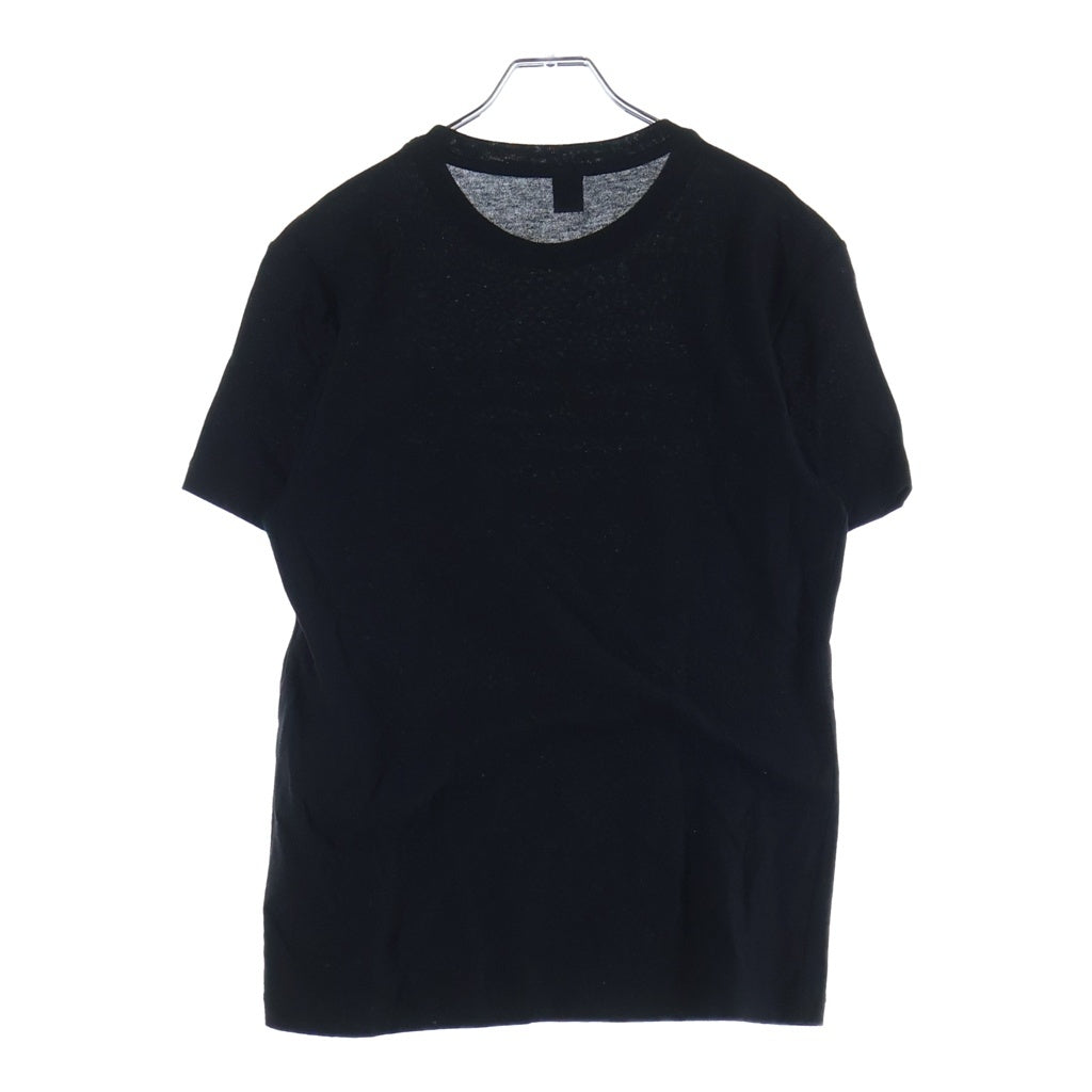 Berluti(ベルルッティ) フロントスクリット 刺繍 クルーネック 半袖Tシャツ カットソー ブラック R15JRS30JADB