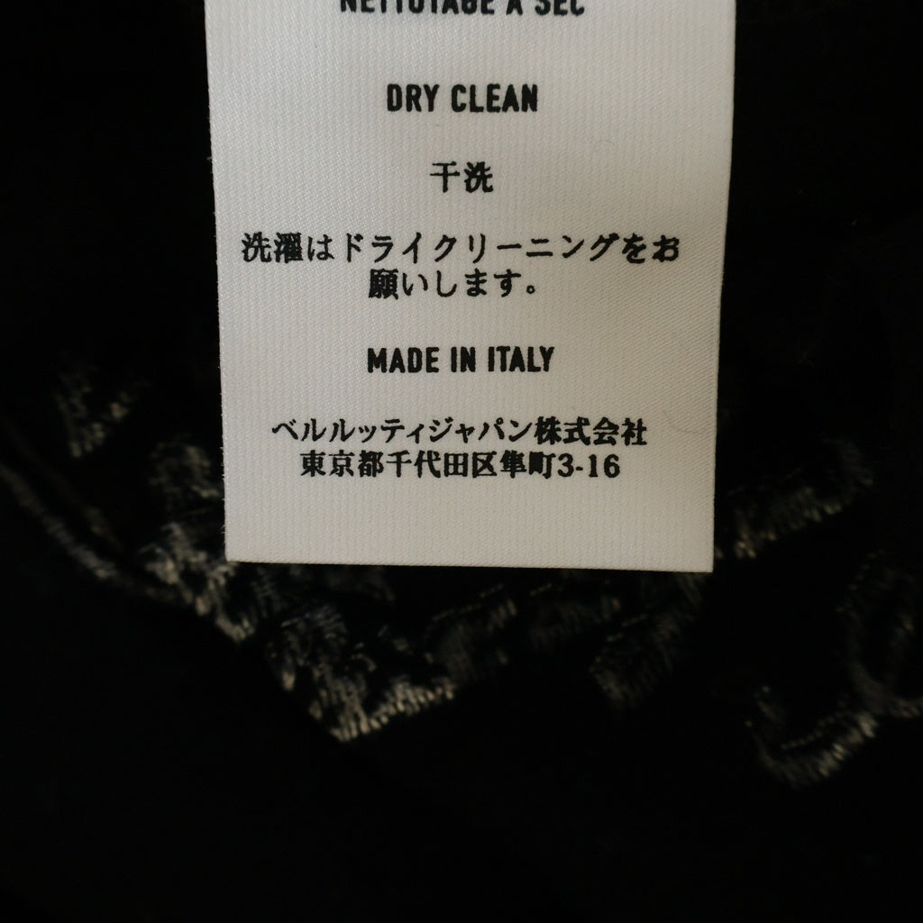 Berluti(ベルルッティ) フロントスクリット 刺繍 クルーネック 半袖Tシャツ カットソー ブラック R15JRS30JADB