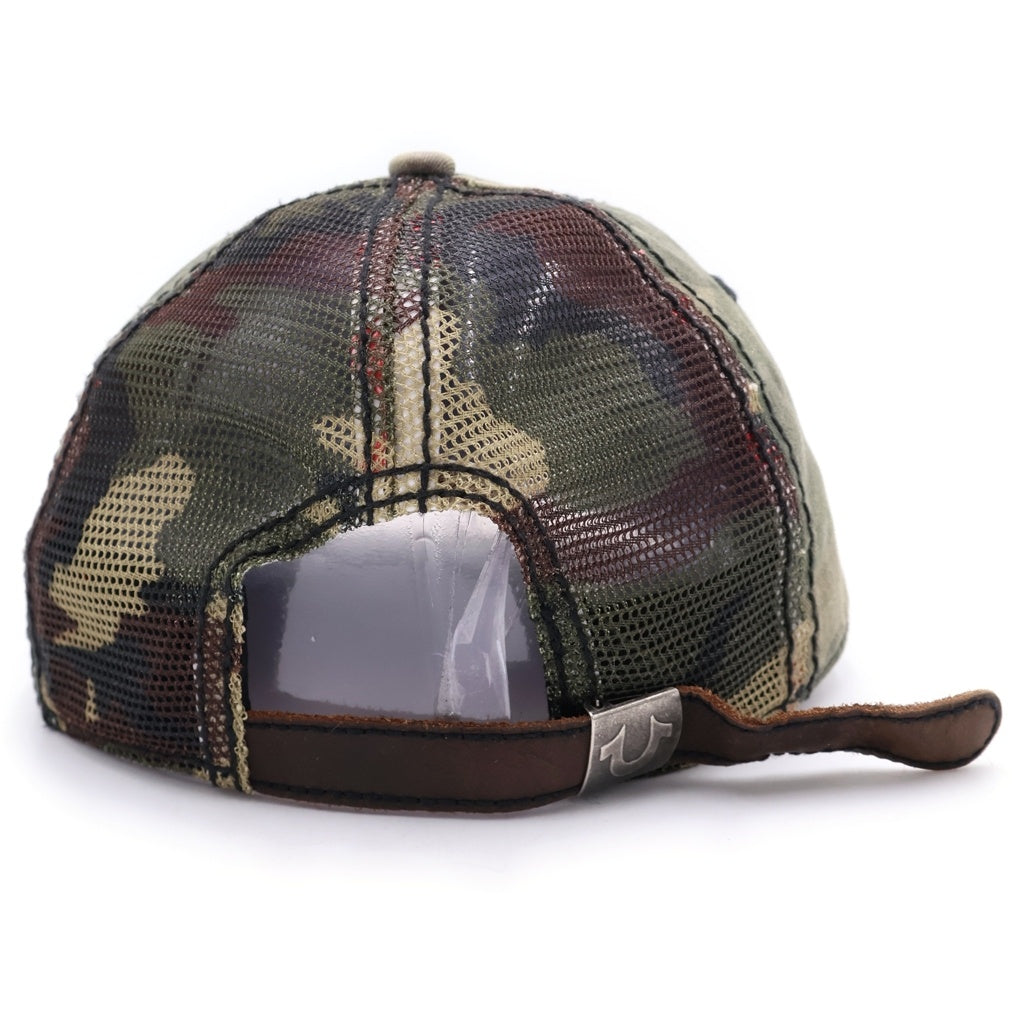 SUPREME(シュプリーム) 25AW × True Religion トゥルーレリジョン 6-Panel Camo Cap スタッズ装飾付き メッシュキャップ 帽子 カモ -