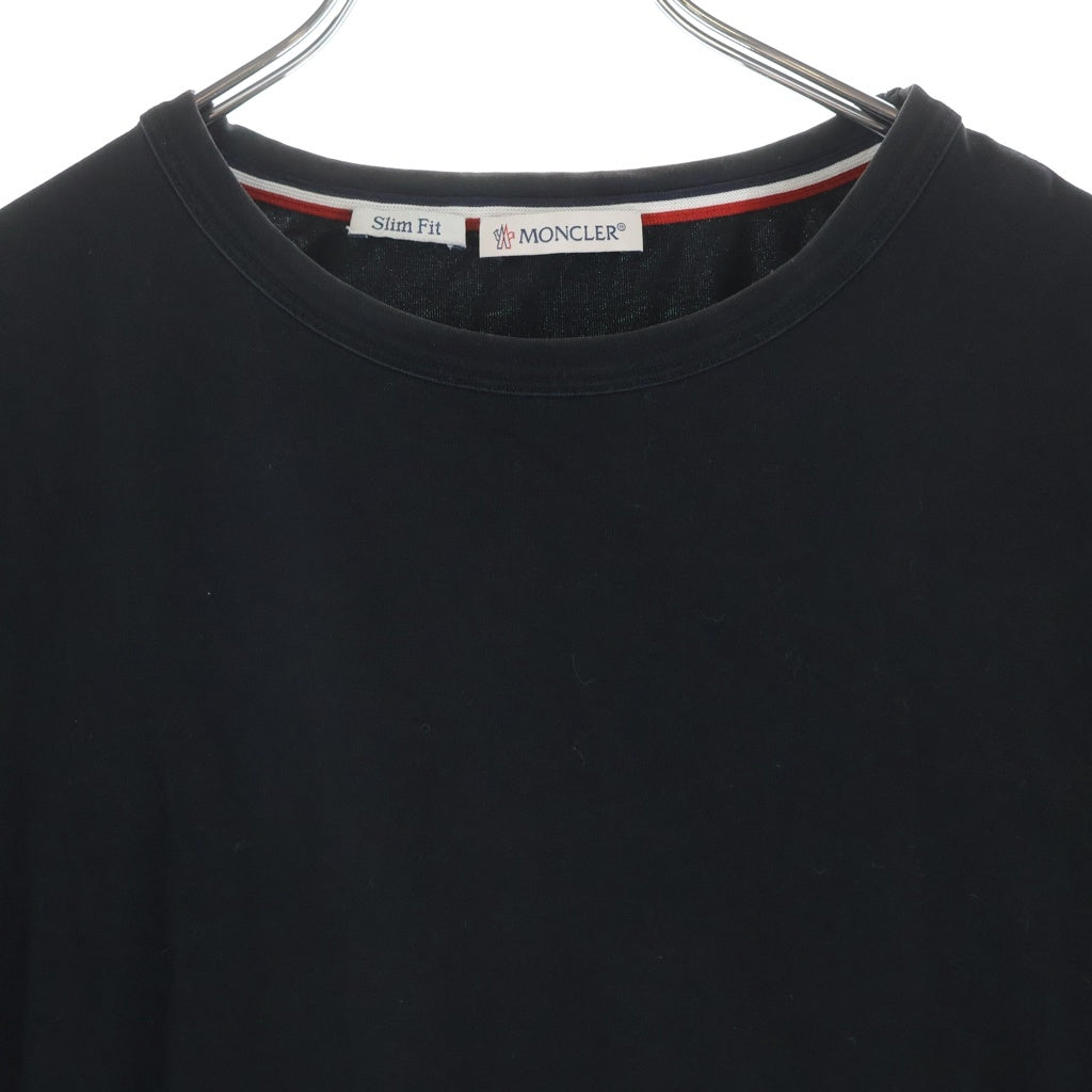 MONCLER(モンクレール) 20SS トリコロールライン ロゴワッペン クルーネック半袖Tシャツ カットソー ブラック F10918C71600 87296