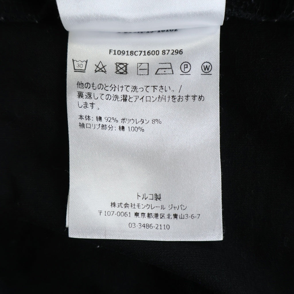 MONCLER(モンクレール) 20SS トリコロールライン ロゴワッペン クルーネック半袖Tシャツ カットソー ブラック F10918C71600 87296