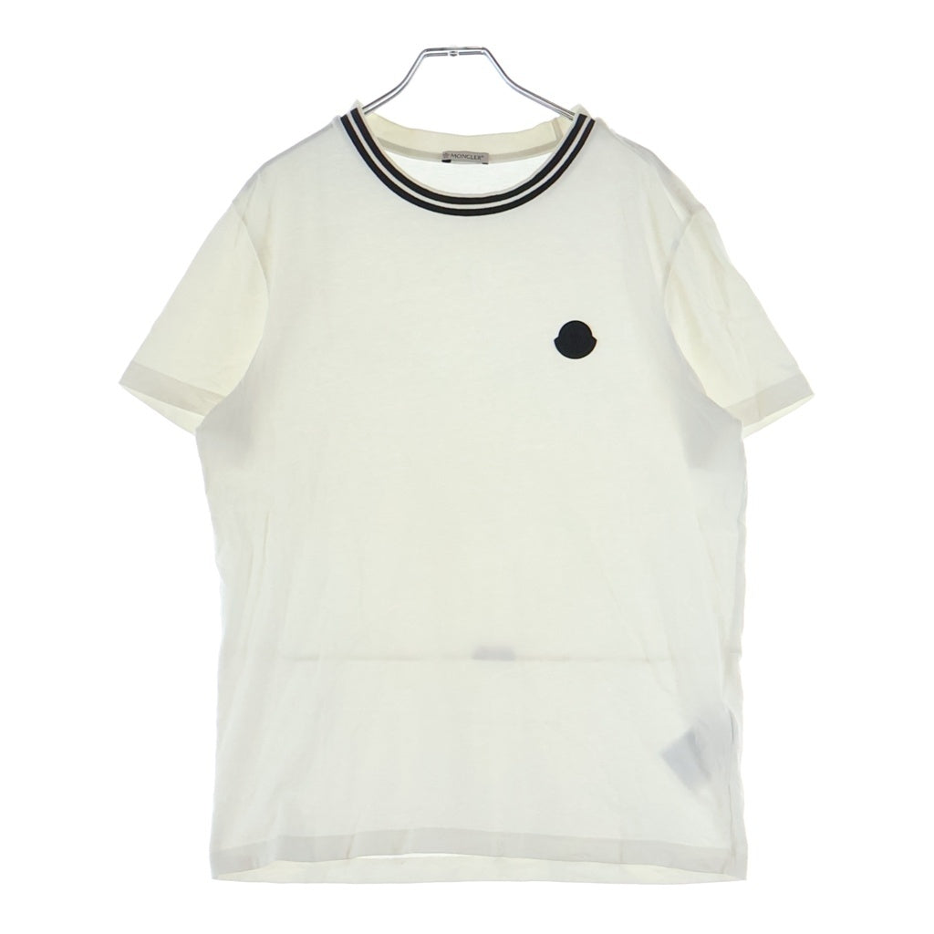 MONCLER(モンクレール) 20SS フロントラバーロゴワッペン クルーネック半袖Tシャツ カットソー ホワイト F10918C71700 8390T F10918C71700 8390T