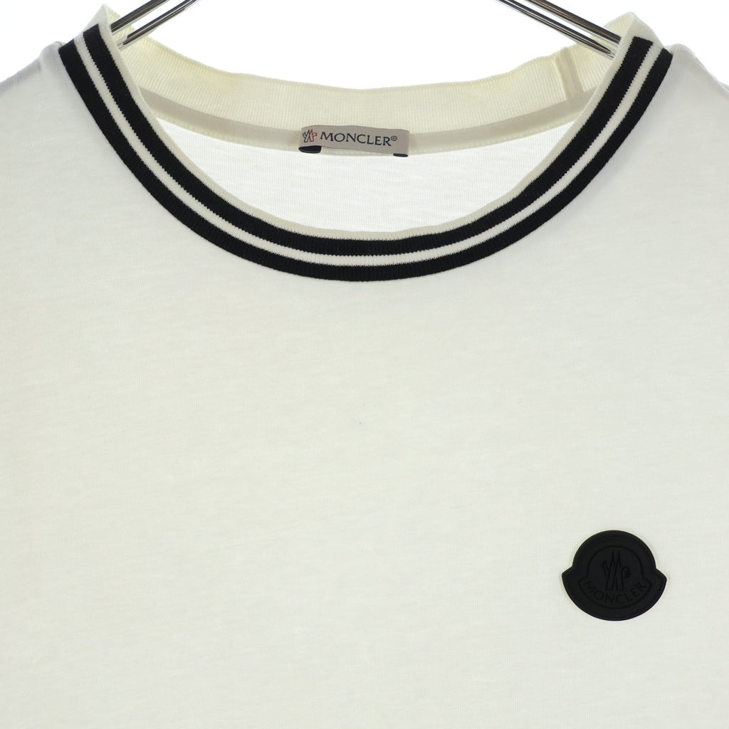 MONCLER(モンクレール) 20SS フロントラバーロゴワッペン クルーネック半袖Tシャツ カットソー ホワイト F10918C71700 8390T F10918C71700 8390T