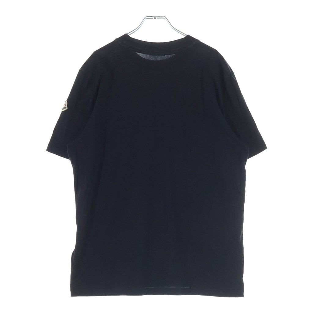 MONCLER(モンクレール) 22SS フロントロゴ総柄 クルーネック半袖Tシャツ カットソー ブラック H10918C00040 829H8
