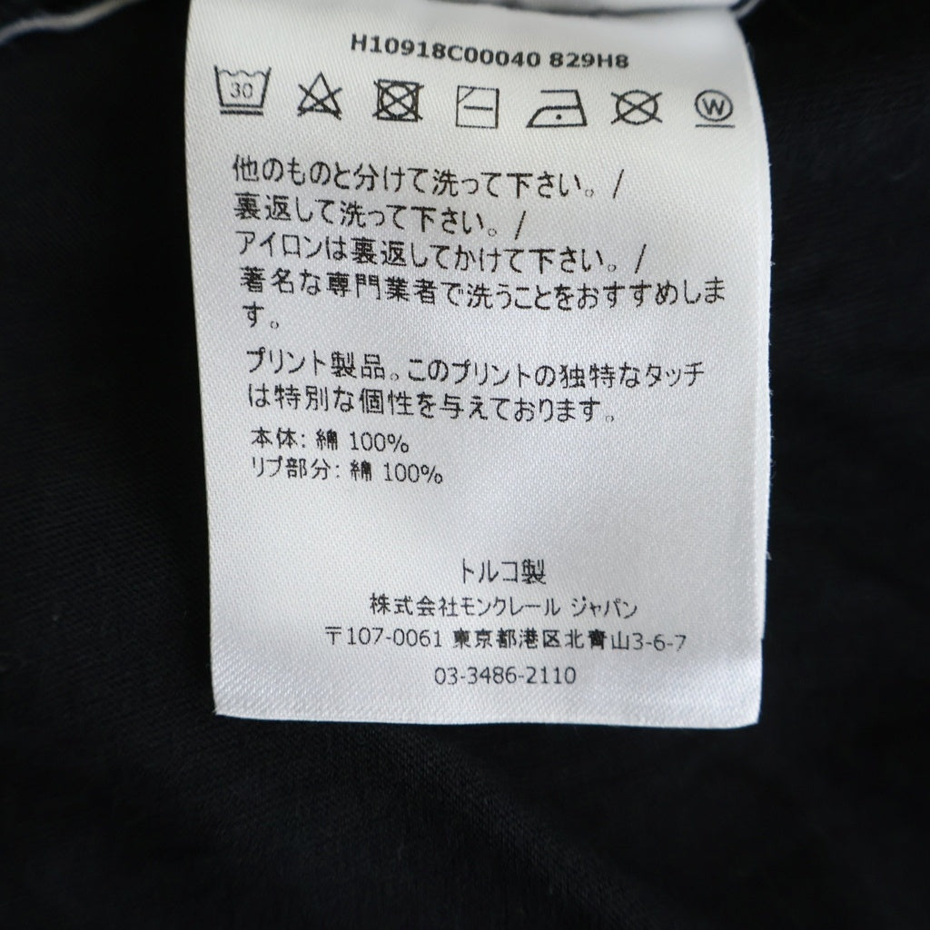 MONCLER(モンクレール) 22SS フロントロゴ総柄 クルーネック半袖Tシャツ カットソー ブラック H10918C00040 829H8