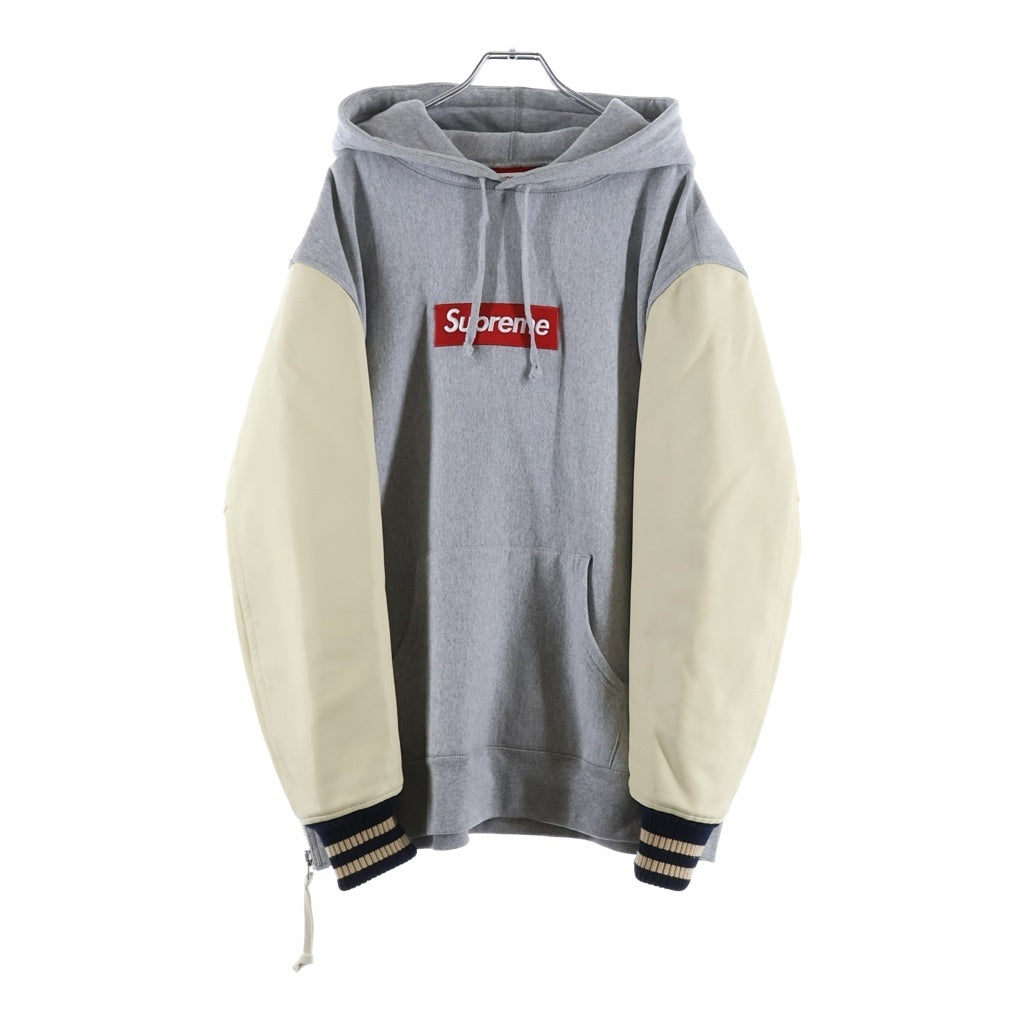 SUPREME(シュプリーム) 21AW × JUNYA WATANABE COMME des GARCONS Customized Hoodie ジュンヤワタナベ コムデギャルソン アームレザー切替 フーディーパーカー WH-T401