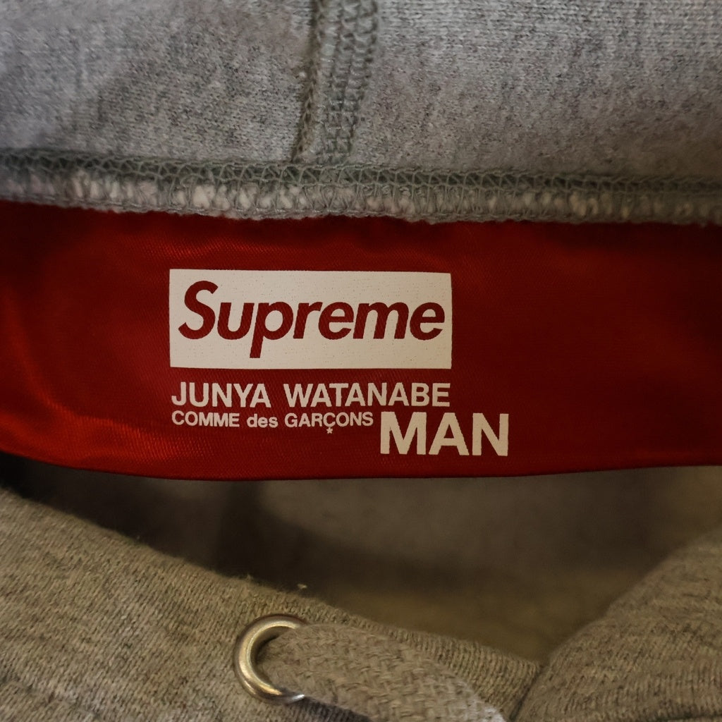 SUPREME(シュプリーム) 21AW × JUNYA WATANABE COMME des GARCONS Customized Hoodie ジュンヤワタナベ コムデギャルソン アームレザー切替 フーディーパーカー WH-T401