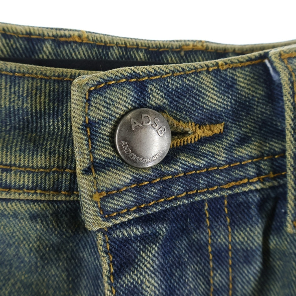 ADSB ANDERSSON BELL(アンダースンベル) CARGO COATED WIDE LEG JEANS カーゴ コーテッド ワイド レッグ ジーンズ コーテイング加工 カーゴパンツ インディゴブルー apa749m apa749m